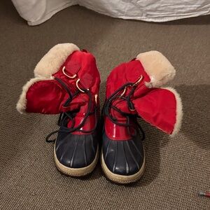 Red and Blue Stylish Winter Boots